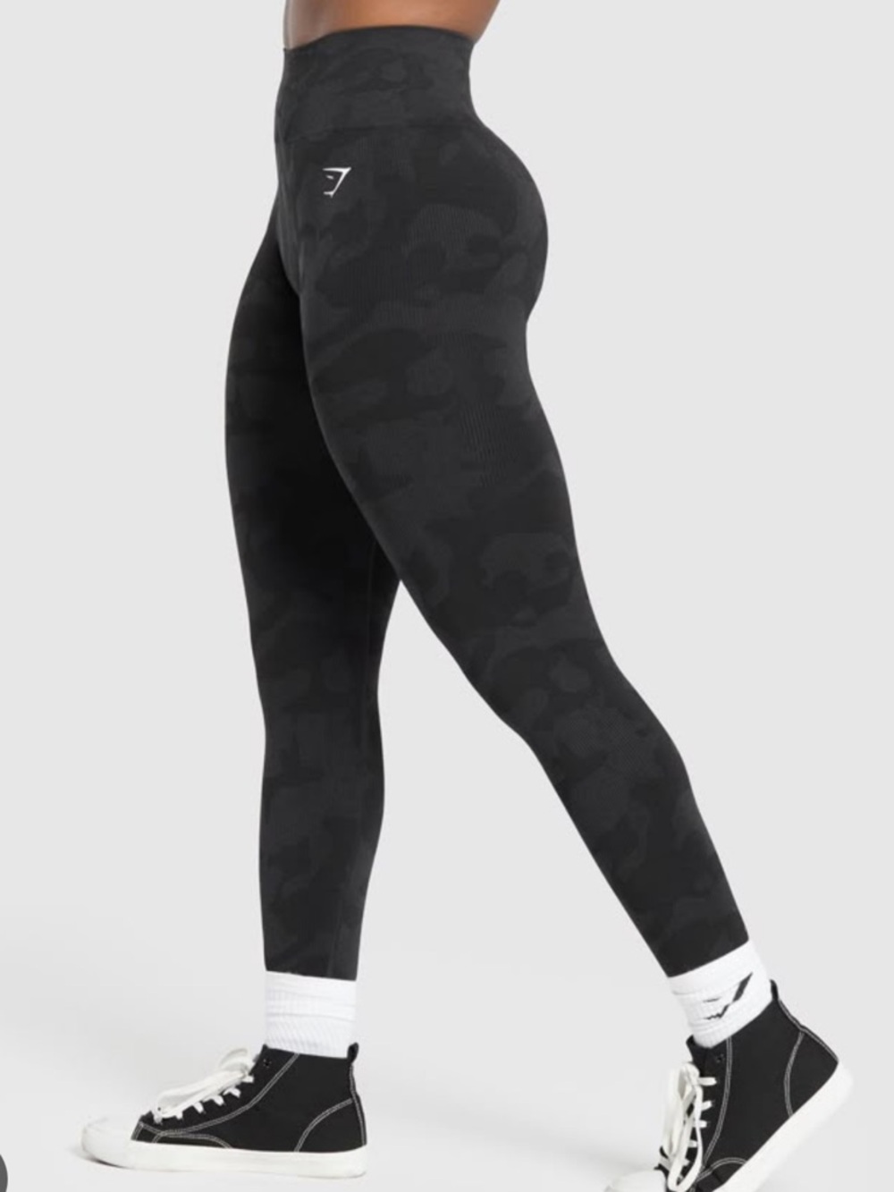 Gymshark Black & Grey Seamless Camo High-Waist Leggings